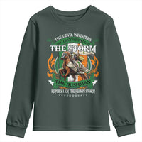Irish Pride Youth Sweatshirt The Devil Whispers You Can't Withstand The Storm The Irishman Replies