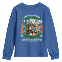 Irish Pride Youth Sweatshirt The Devil Whispers You Can't Withstand The Storm The Irishman Replies