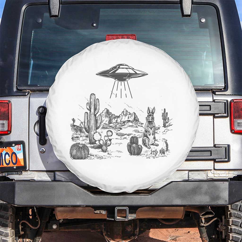 Funny Western Easter Day UFO Bunny Alien Spare Tire Cover