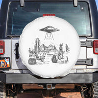 Funny Western Easter Day UFO Bunny Alien Spare Tire Cover