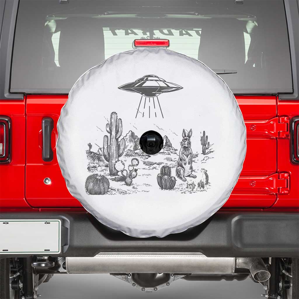Funny Western Easter Day UFO Bunny Alien Spare Tire Cover