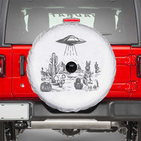 Funny Western Easter Day UFO Bunny Alien Spare Tire Cover