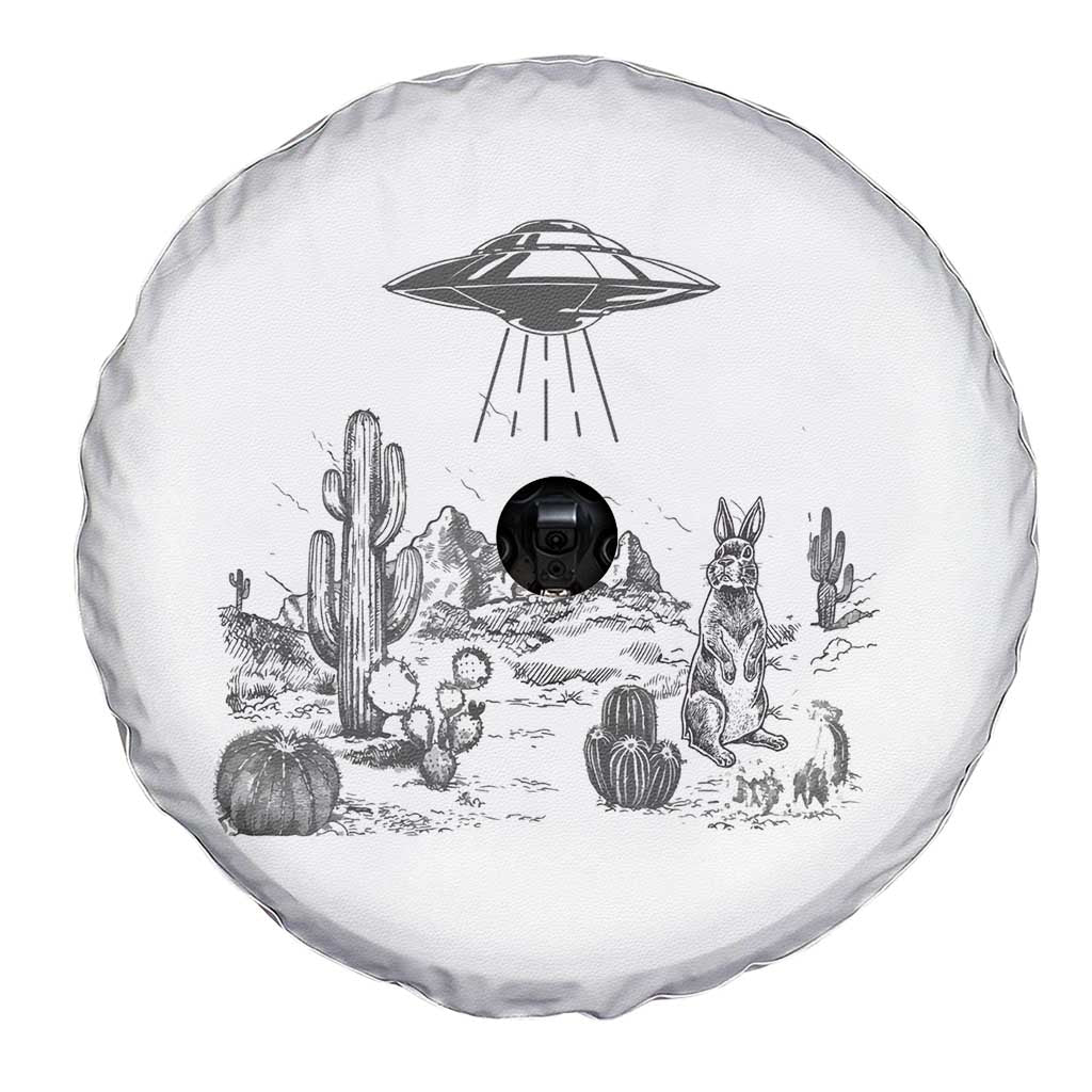Funny Western Easter Day UFO Bunny Alien Spare Tire Cover
