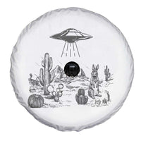 Funny Western Easter Day UFO Bunny Alien Spare Tire Cover