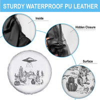 Funny Western Easter Day UFO Bunny Alien Spare Tire Cover