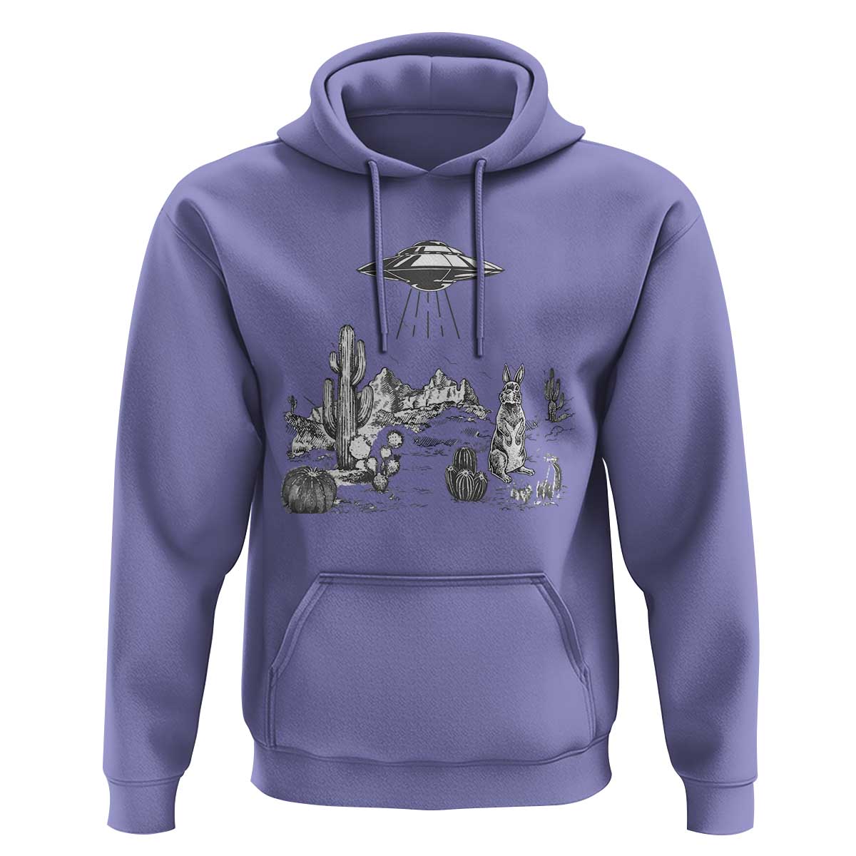 Funny Western Easter Day UFO Bunny Alien Hoodie