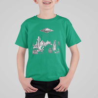 Funny Western Easter Day UFO Bunny Alien T Shirt For Kid