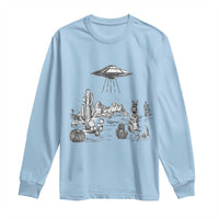 Funny Western Easter Day UFO Bunny Alien Long Sleeve Shirt