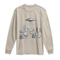Funny Western Easter Day UFO Bunny Alien Long Sleeve Shirt