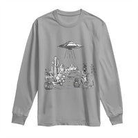 Funny Western Easter Day UFO Bunny Alien Long Sleeve Shirt