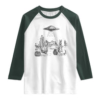 Funny Western Easter Day UFO Bunny Alien Raglan Shirt