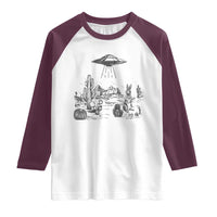Funny Western Easter Day UFO Bunny Alien Raglan Shirt