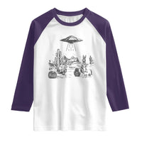 Funny Western Easter Day UFO Bunny Alien Raglan Shirt