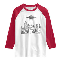 Funny Western Easter Day UFO Bunny Alien Raglan Shirt