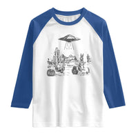 Funny Western Easter Day UFO Bunny Alien Raglan Shirt