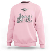 Funny Western Easter Day UFO Bunny Alien Sweatshirt