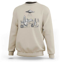 Funny Western Easter Day UFO Bunny Alien Sweatshirt