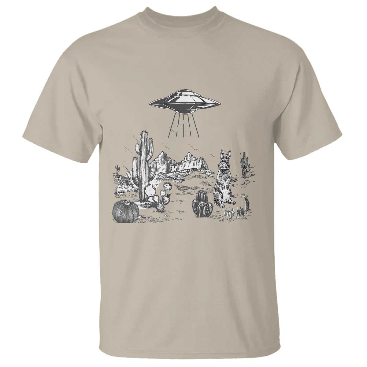 Funny Western Easter Day UFO Bunny Alien T Shirt