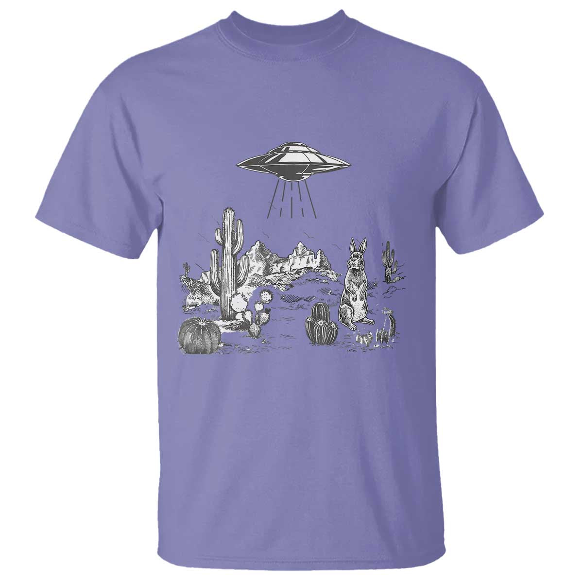 Funny Western Easter Day UFO Bunny Alien T Shirt