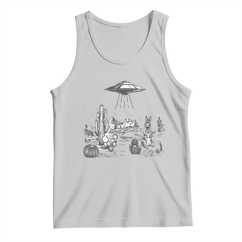Funny Western Easter Day UFO Bunny Alien Tank Top