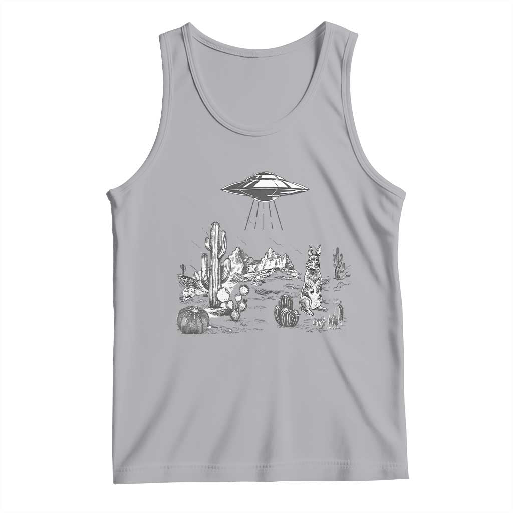 Funny Western Easter Day UFO Bunny Alien Tank Top