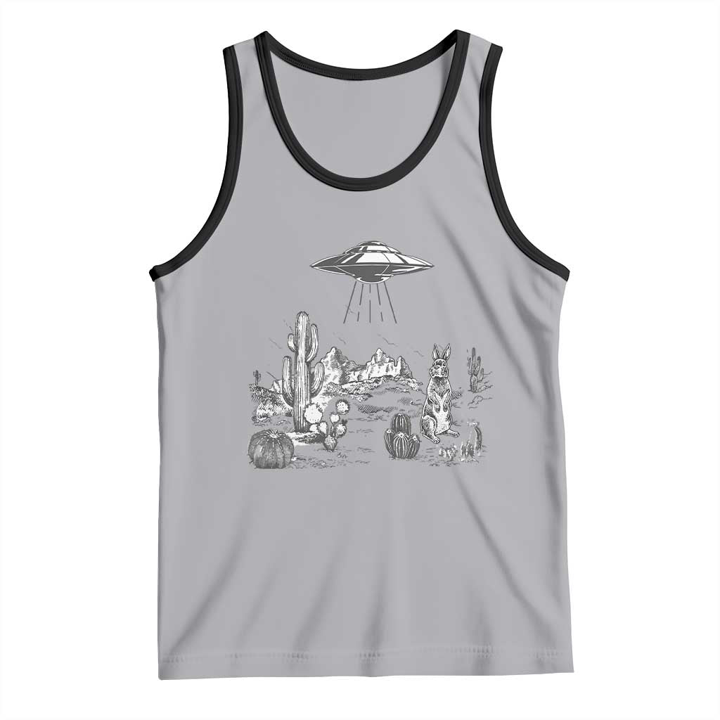 Funny Western Easter Day UFO Bunny Alien Tank Top