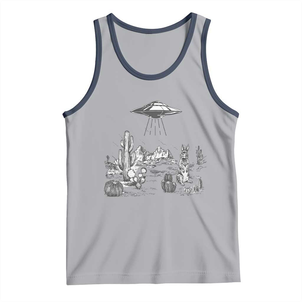 Funny Western Easter Day UFO Bunny Alien Tank Top
