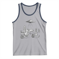 Funny Western Easter Day UFO Bunny Alien Tank Top