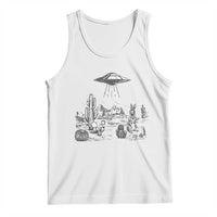 Funny Western Easter Day UFO Bunny Alien Tank Top
