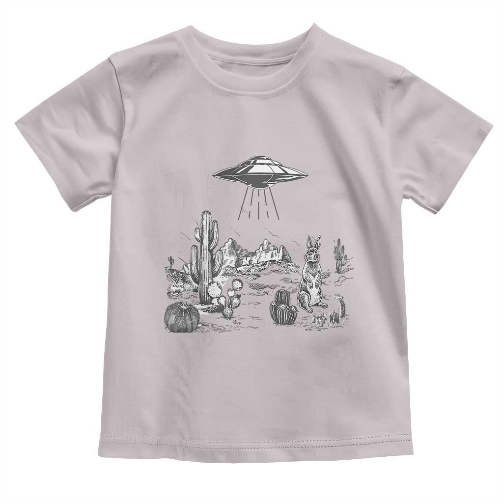 Funny Western Easter Day UFO Bunny Alien Toddler T Shirt