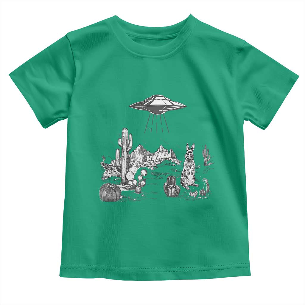 Funny Western Easter Day UFO Bunny Alien Toddler T Shirt