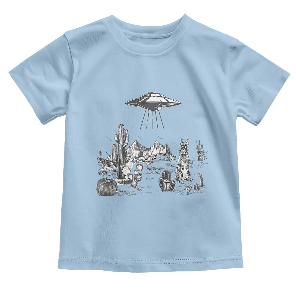 Funny Western Easter Day UFO Bunny Alien Toddler T Shirt