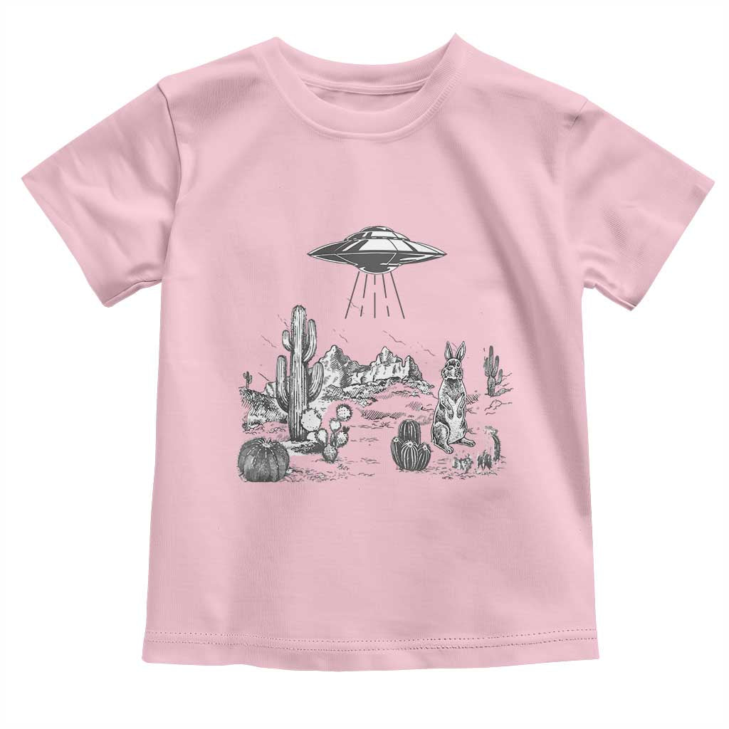 Funny Western Easter Day UFO Bunny Alien Toddler T Shirt