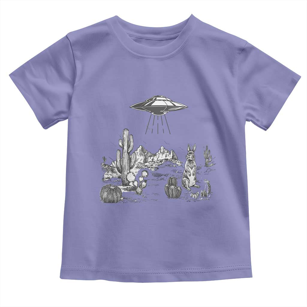 Funny Western Easter Day UFO Bunny Alien Toddler T Shirt