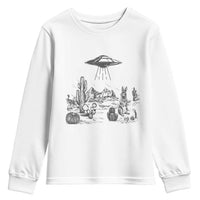 Funny Western Easter Day UFO Bunny Alien Youth Sweatshirt