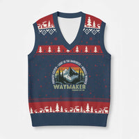 Religious Christian Waymaker V-Neck Knit Sweater Vest Promise Keeper Light In The Darkness Miracle Worker - Wonder Print Shop
