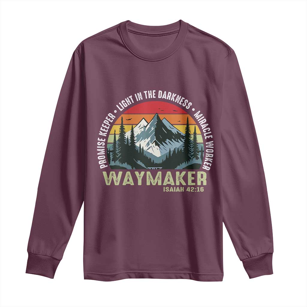 Religious Christian Waymaker Long Sleeve Shirt Promise Keeper Light In The Darkness Miracle Worker