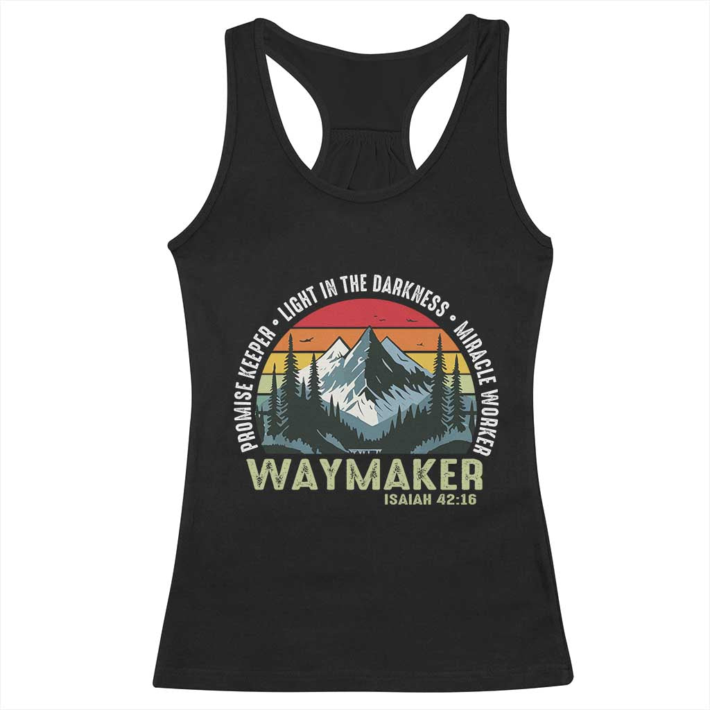 Religious Christian Waymaker Racerback Tank Top Promise Keeper Light In The Darkness Miracle Worker