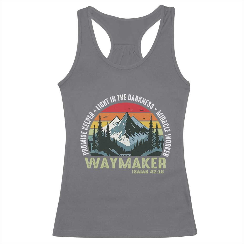 Religious Christian Waymaker Racerback Tank Top Promise Keeper Light In The Darkness Miracle Worker