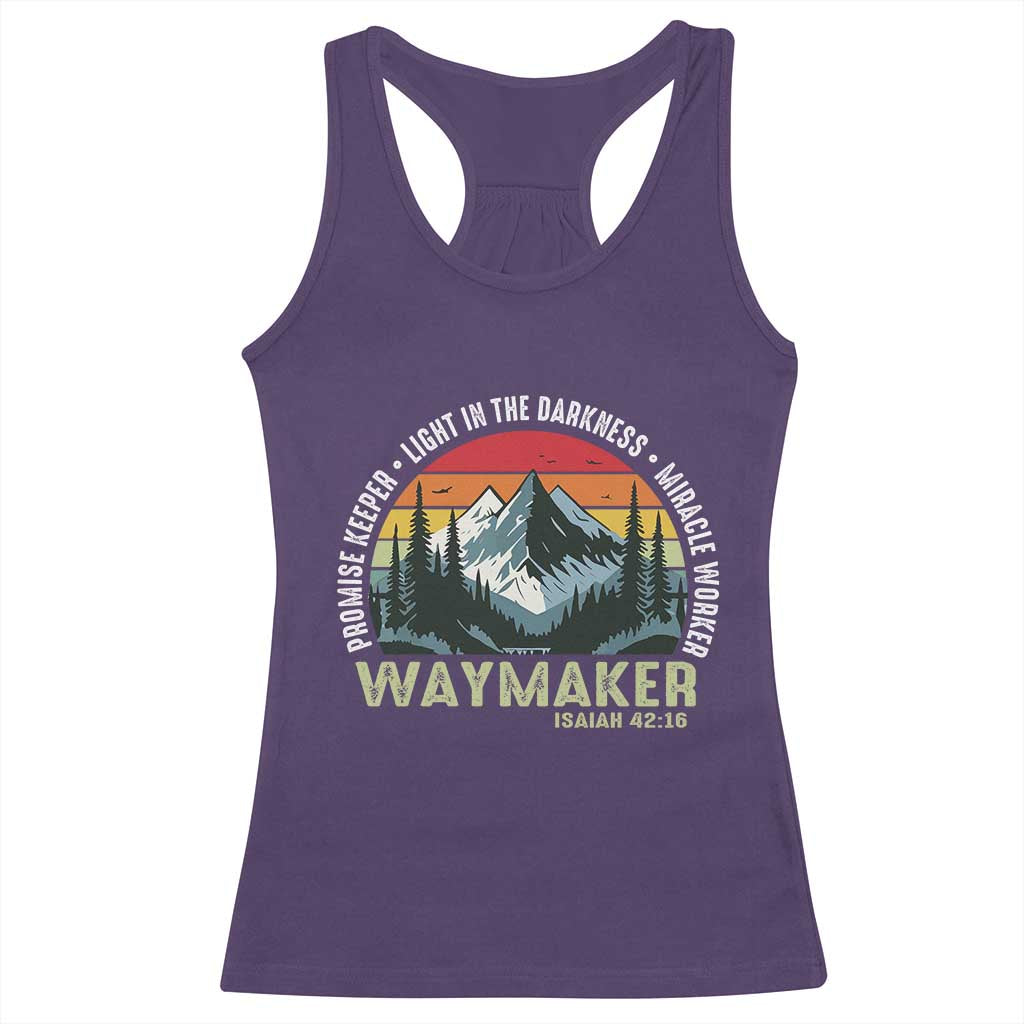Religious Christian Waymaker Racerback Tank Top Promise Keeper Light In The Darkness Miracle Worker