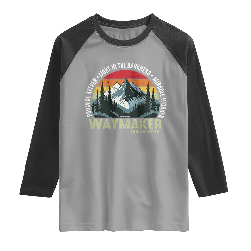 Religious Christian Waymaker Raglan Shirt Promise Keeper Light In The Darkness Miracle Worker