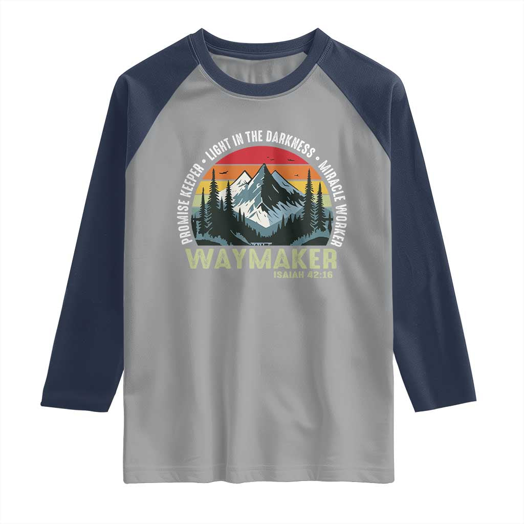 Religious Christian Waymaker Raglan Shirt Promise Keeper Light In The Darkness Miracle Worker