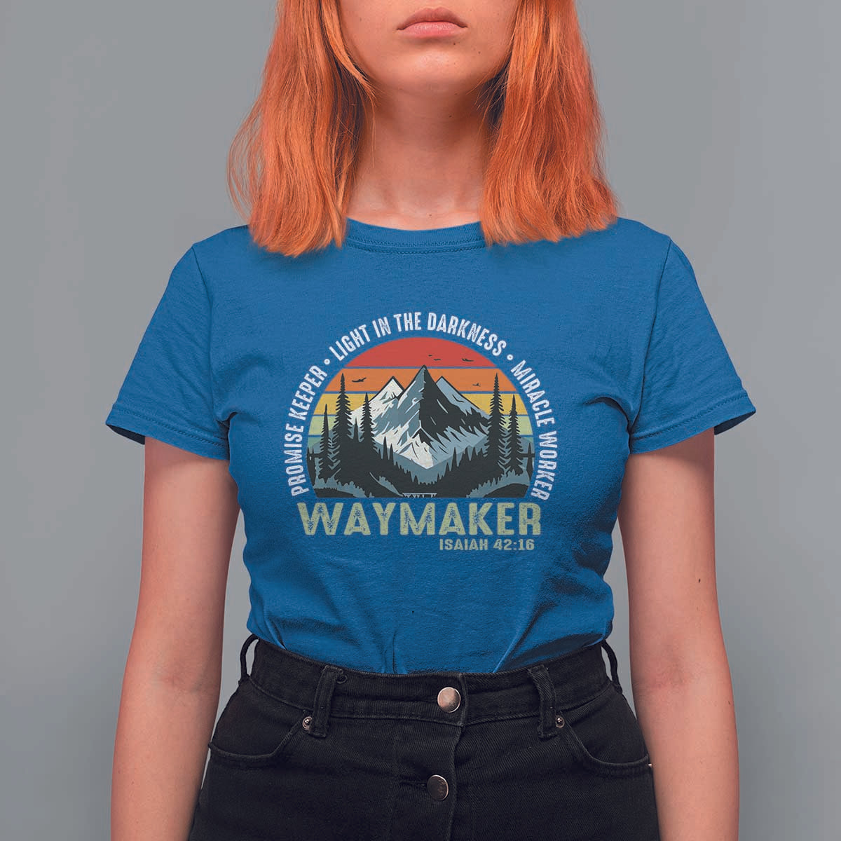 Religious Christian Waymaker T Shirt For Women Promise Keeper Light In The Darkness Miracle Worker