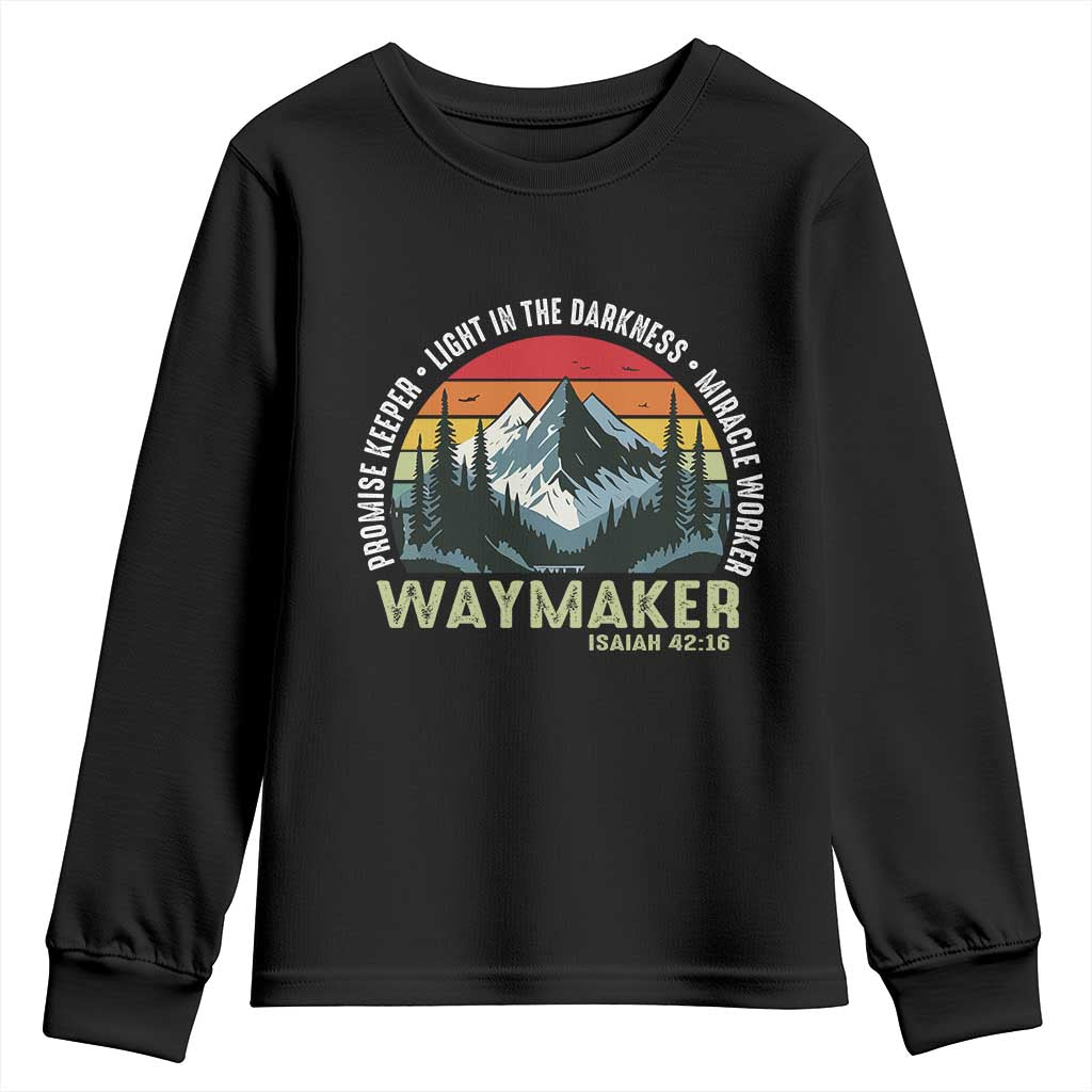 Religious Christian Waymaker Youth Sweatshirt Promise Keeper Light In The Darkness Miracle Worker