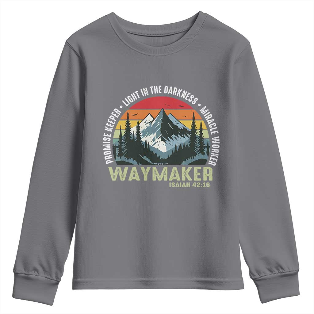 Religious Christian Waymaker Youth Sweatshirt Promise Keeper Light In The Darkness Miracle Worker