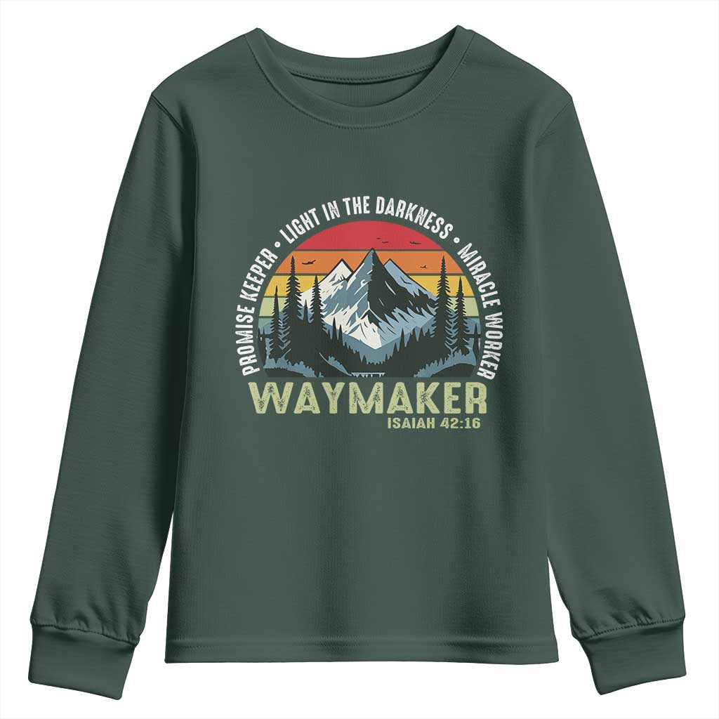 Religious Christian Waymaker Youth Sweatshirt Promise Keeper Light In The Darkness Miracle Worker