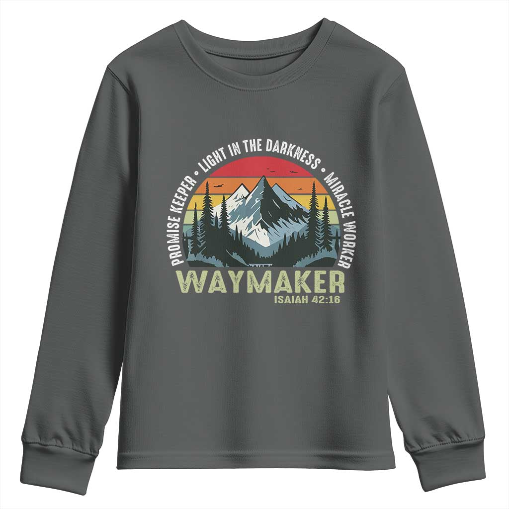 Religious Christian Waymaker Youth Sweatshirt Promise Keeper Light In The Darkness Miracle Worker
