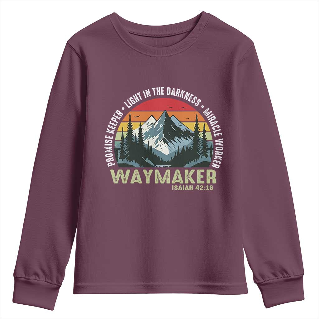 Religious Christian Waymaker Youth Sweatshirt Promise Keeper Light In The Darkness Miracle Worker