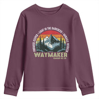 Religious Christian Waymaker Youth Sweatshirt Promise Keeper Light In The Darkness Miracle Worker