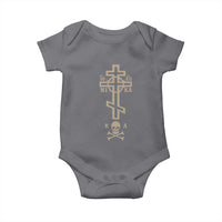 Orthodox Christian Baby Onesie Vintage Orthodox Cross With Skull of Adam